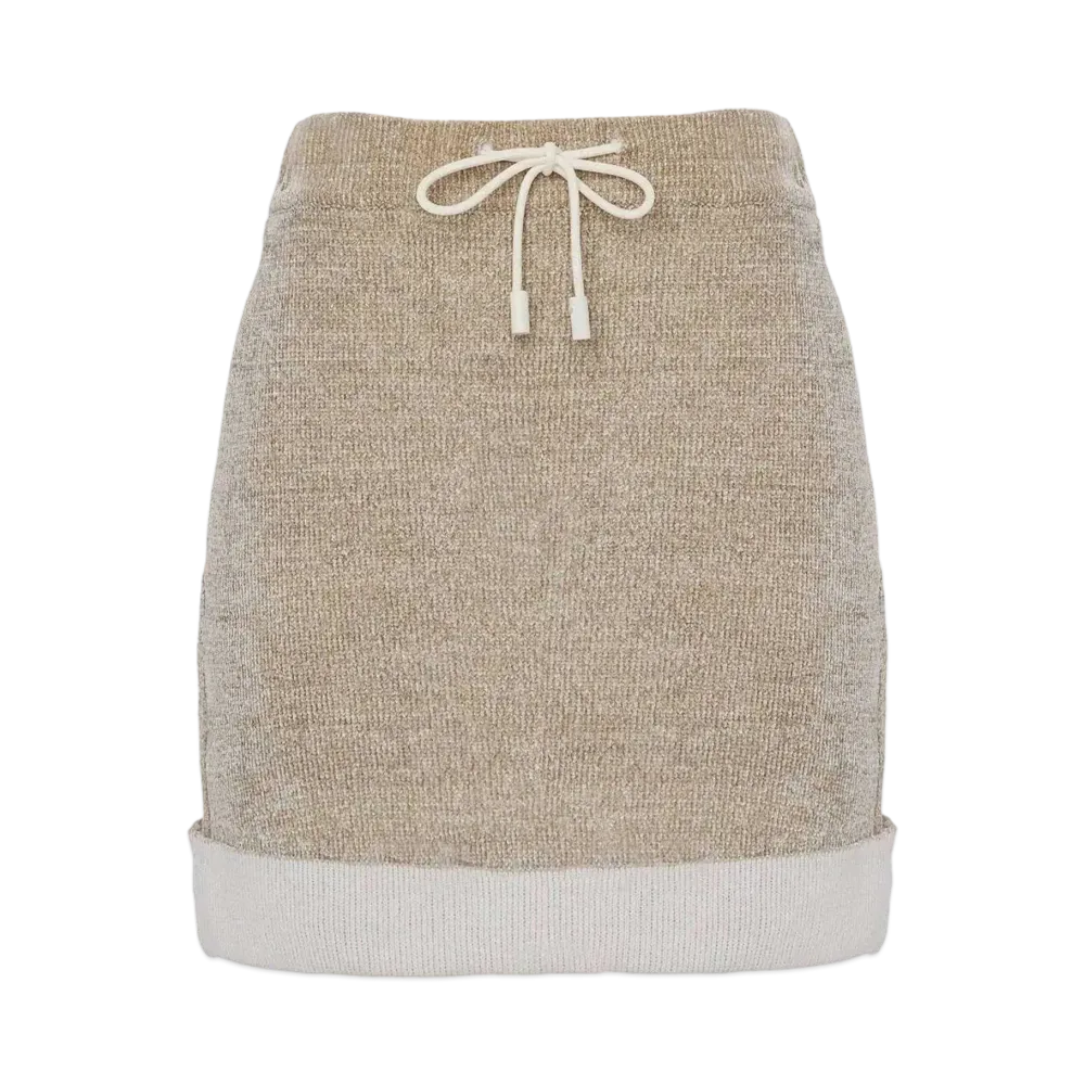 JW ANDERSON Contrast Hem Chenille Miniskirt "Beige"