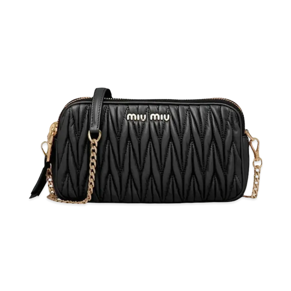 MIU MIU Materasse Leather Mini Bag "Black"