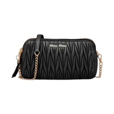 MIU MIU Materasse Leather Mini Bag "Black"