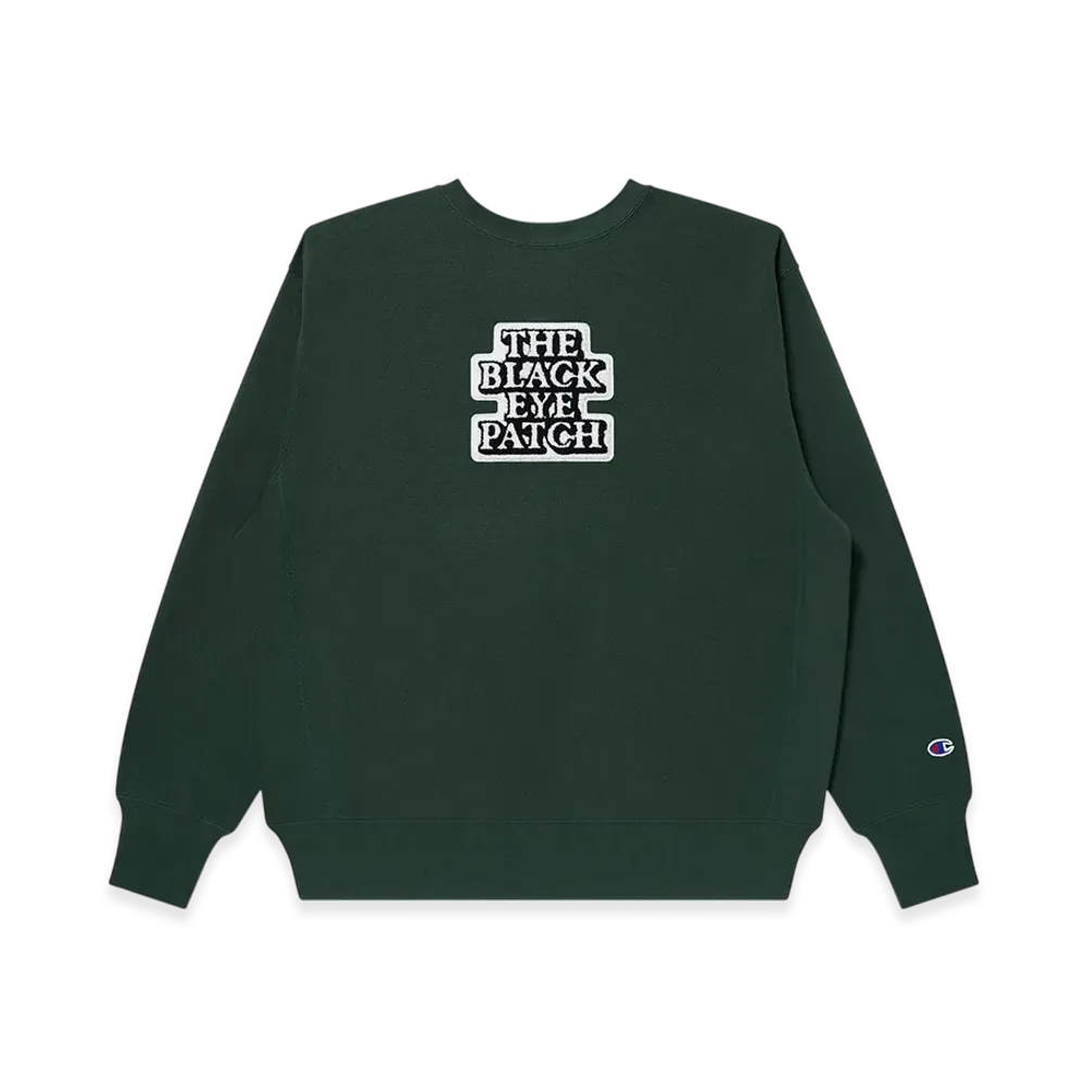 BlackEyePatch x Champion OG Label Crew Sweat "Dark Green"