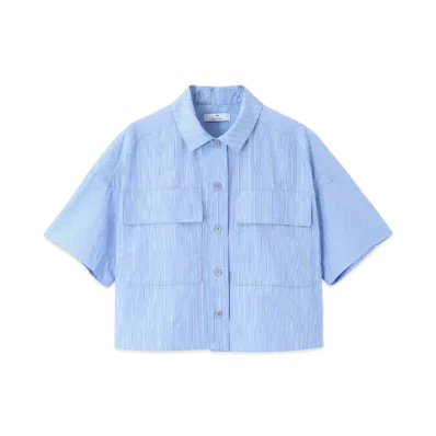 Paul Smith Women's Cropped Wide Shirt "SaxBlue"