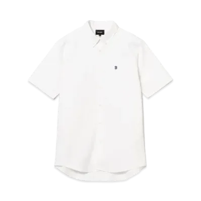 BEAMS One-Point Stretch Button-Down Shirt 24SS "White"