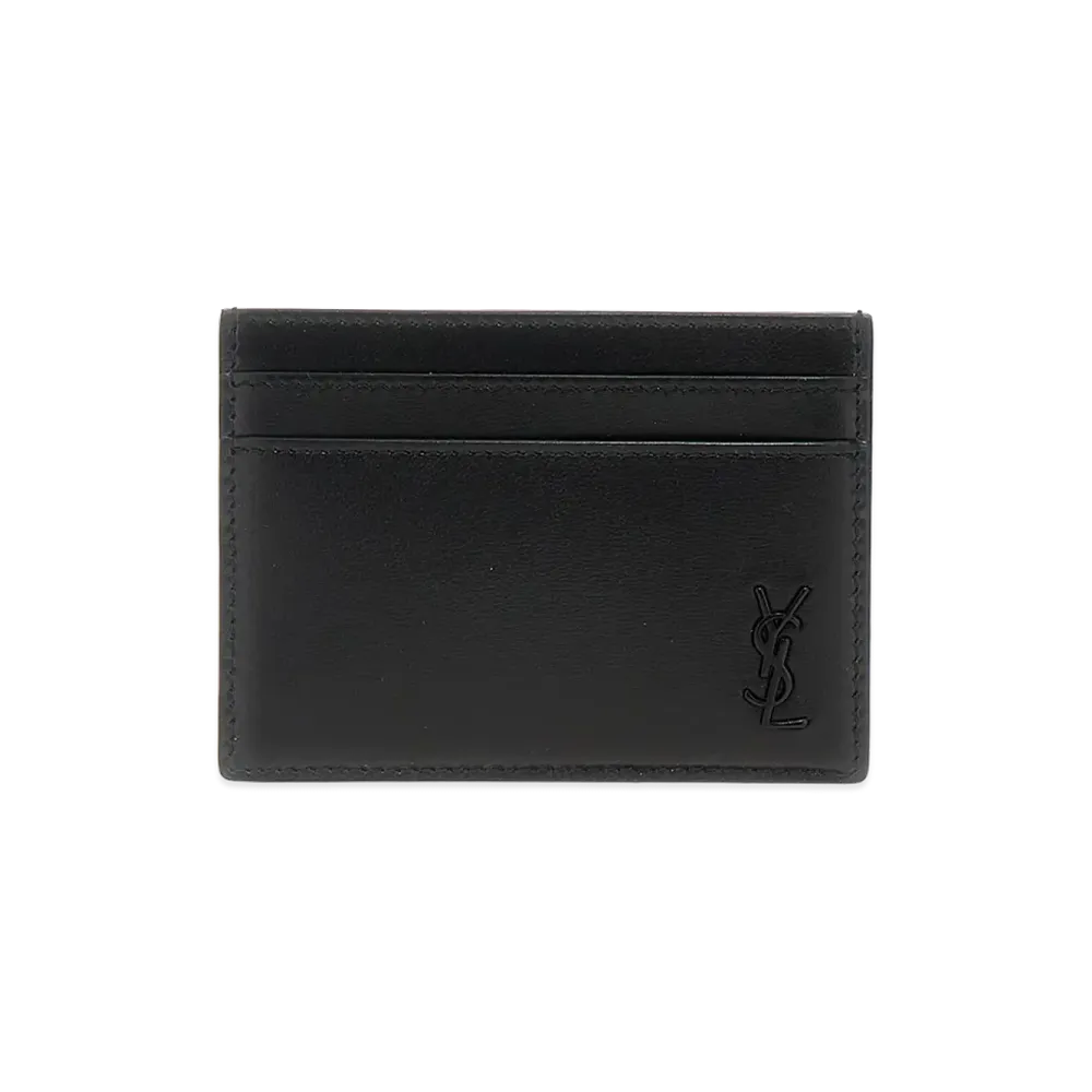 Saint Laurent Logo Leather Cardholder "Black"