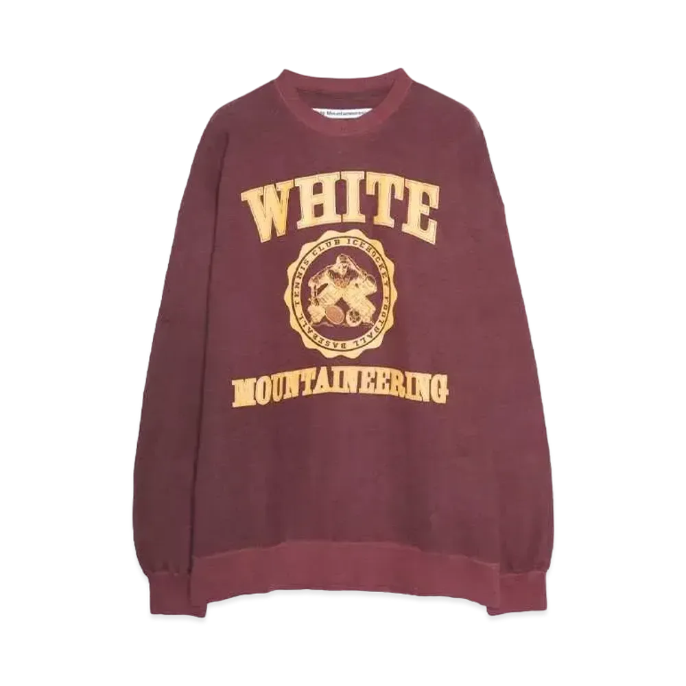 White Mountaineering COLLEGE LOGO SWEAT SHIRT "BURGUNDY"