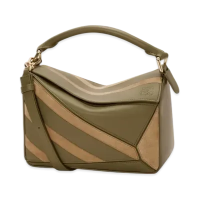 LOEWE Puzzle Bag Small "Olive/Gold"
