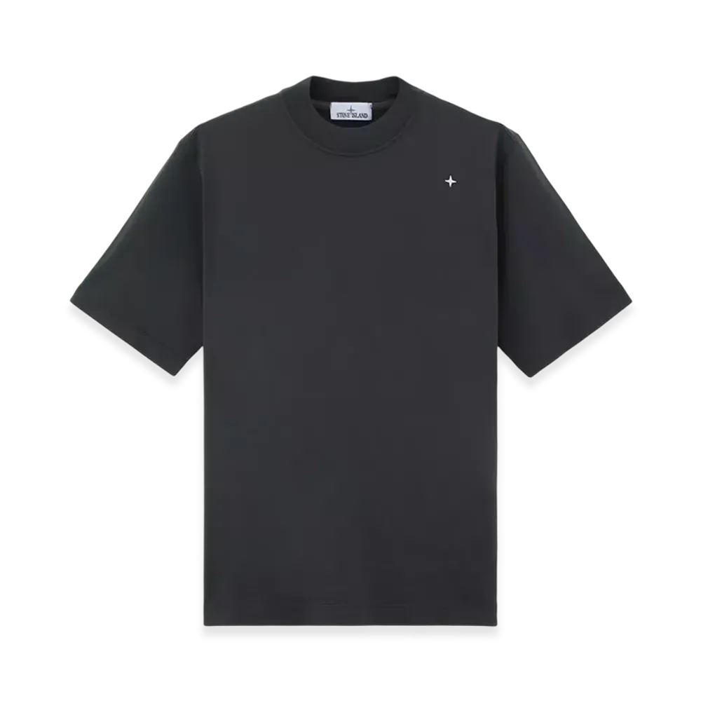 Stone Island 202G3 60/2 Mercerized Cotton Jersey Stone Island Stellina Short-Sleeve T-Shirt with Embroidery - 24FW "Lead Grey"