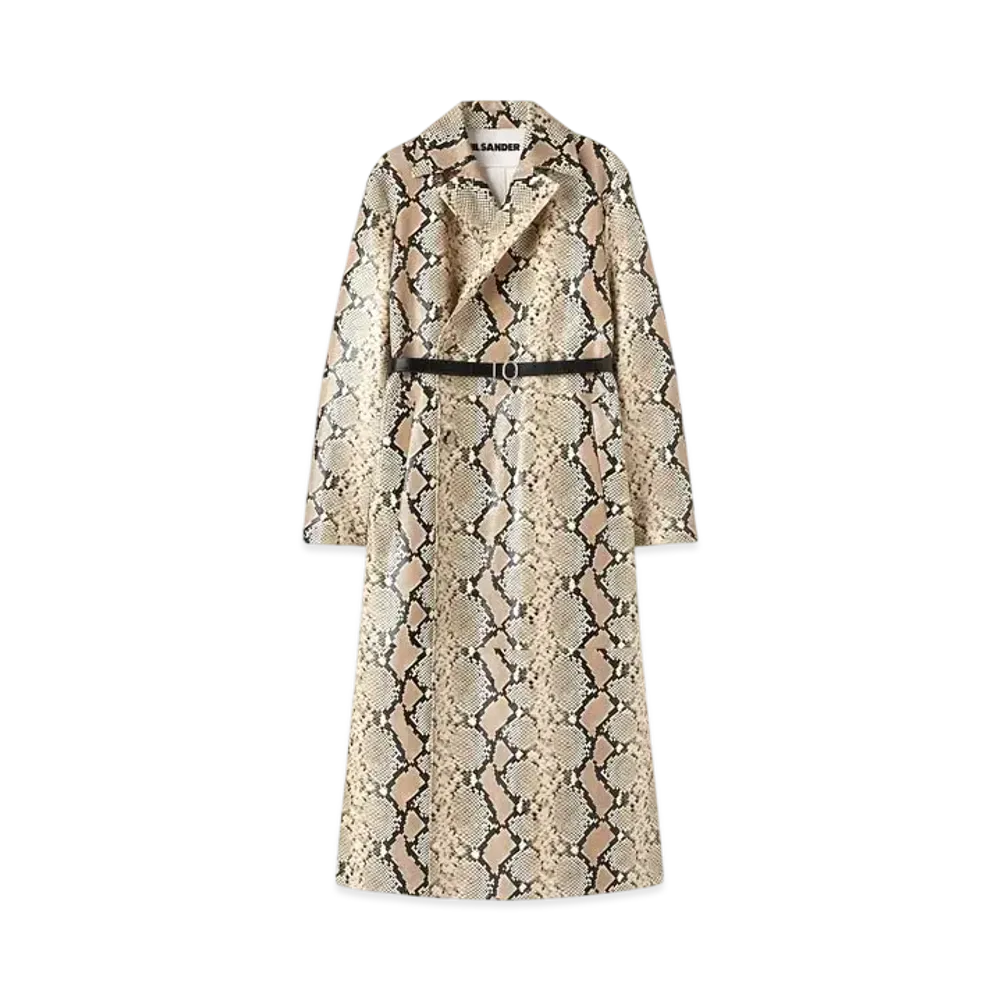 Jil Sander Women's Leather Coat "Hazelnut Mouline"