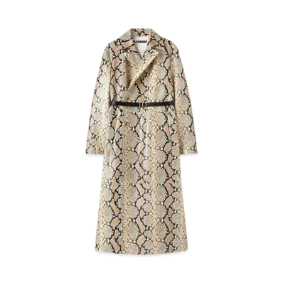 Jil Sander Women's Leather Coat "Hazelnut Mouline"