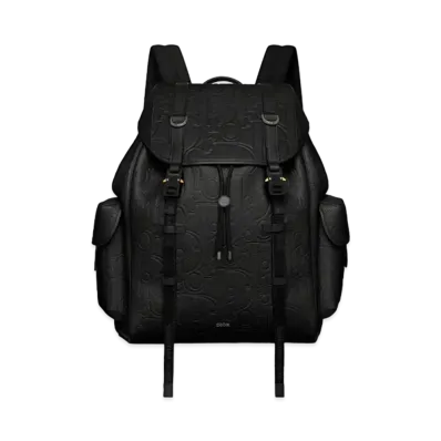 Dior Hit the Road Backpack Dior Gravity Leather and Grained Calfskin "Black"