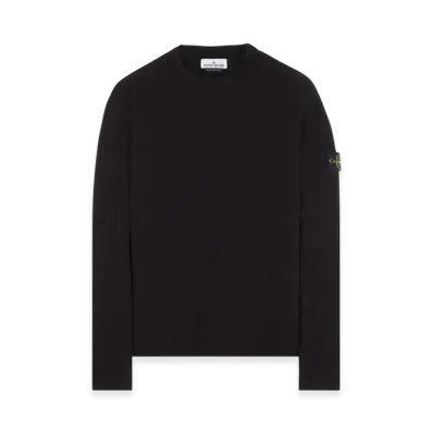 Stone Island 514D8 Ribbed Soft Cotton Crewneck Knit - 24SS "Black"