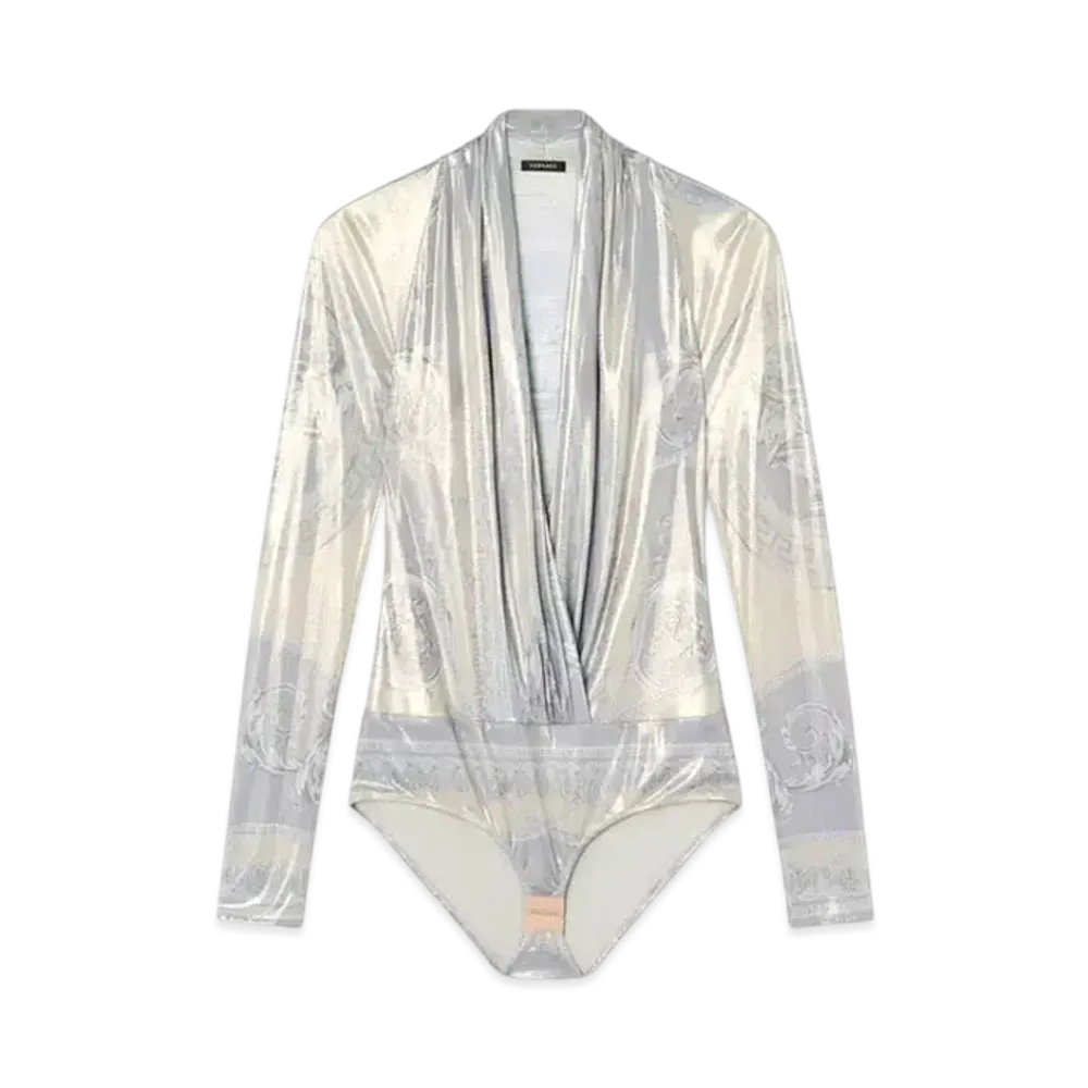 Versace La Coupe des Dieux Draped Bodysuit "Print"