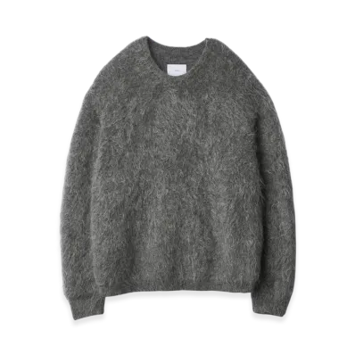 ssstein Kid Mohair Knit Crew Neck LS "Grey"