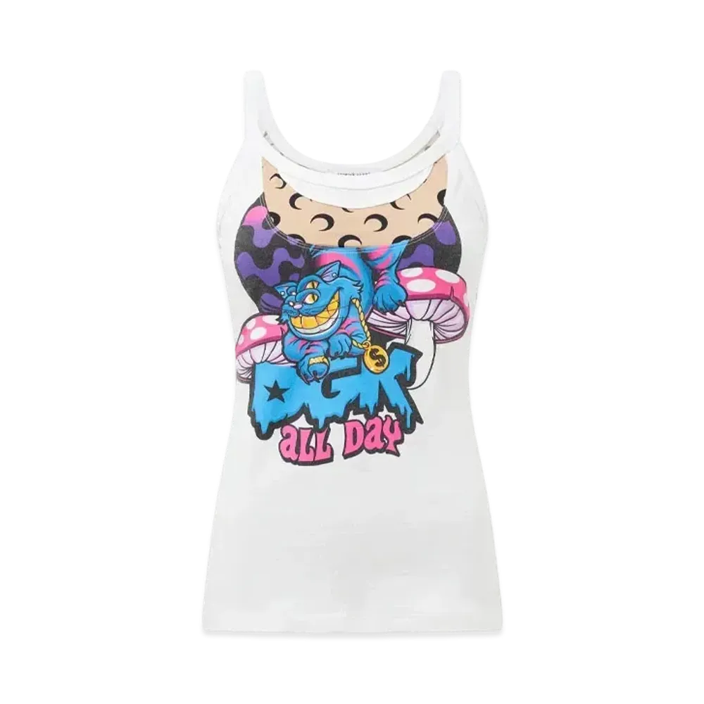 Marine Serre Regenerated Graphic T-Shirt Tank Top "White #1"