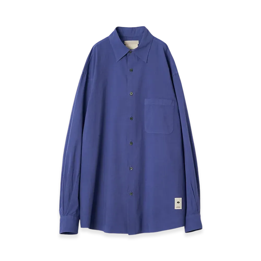YOKE Brewed Protein Blend Cotton Regular Collar Shirt "Sax"