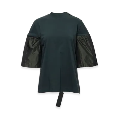 TOGA x PHENIX Type P-003 Asymmetric Drape Tie Blouse Tee "Khaki"