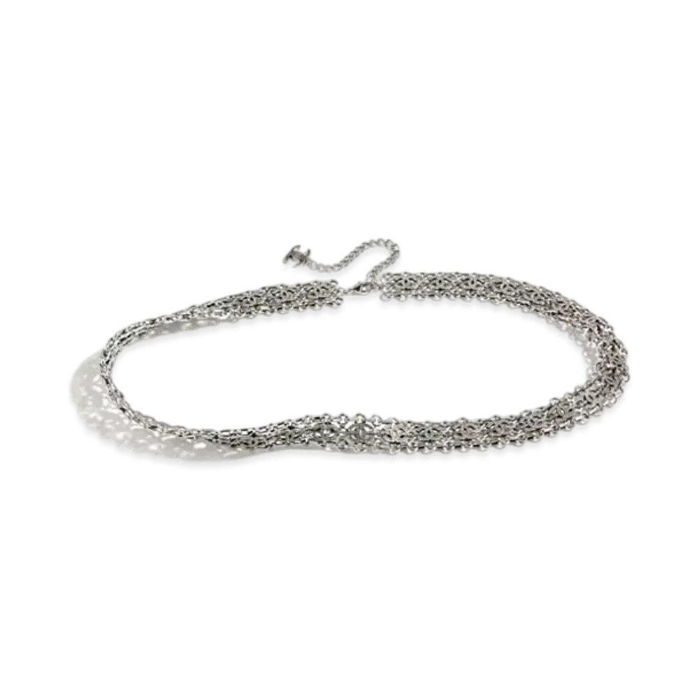 CHANEL Chain Belt Metal & Strass "Silver/Crystal"