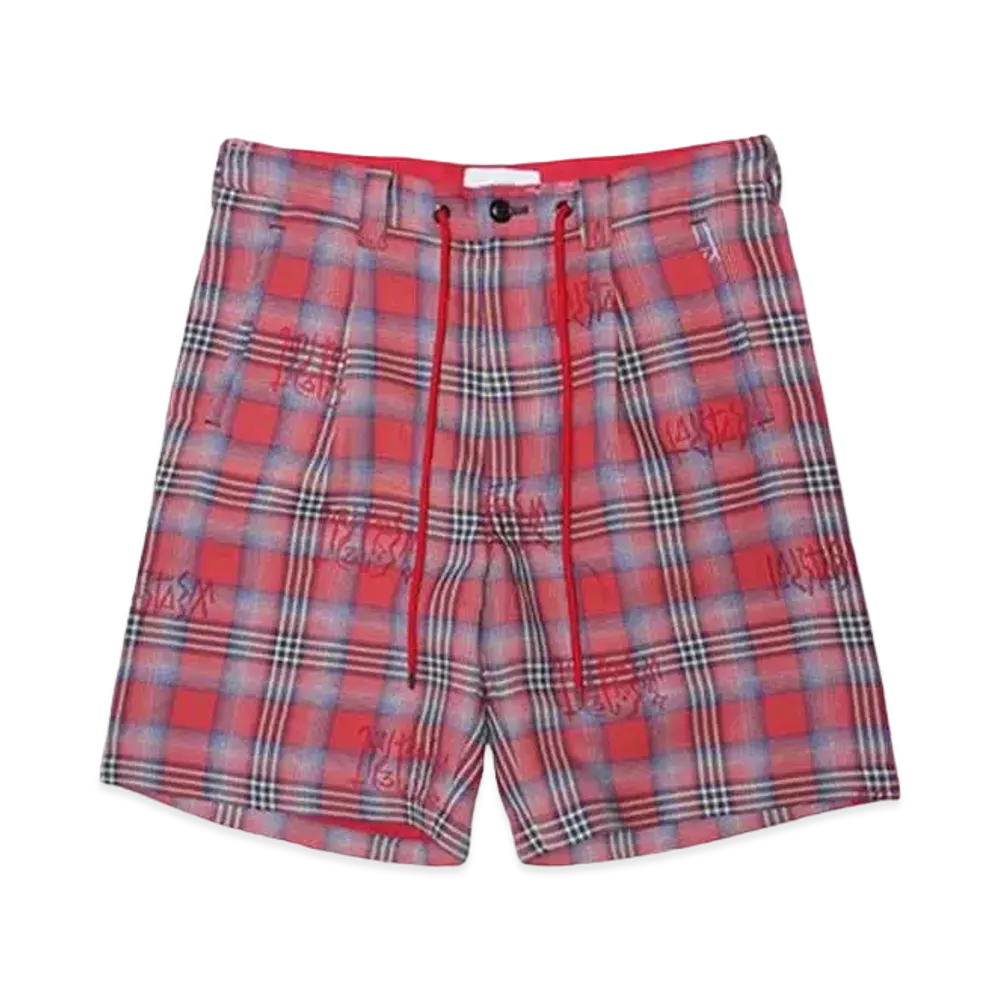FACETASM ORIGINAL TRANSPARENT CHECK SHORTS "RED CHECK"