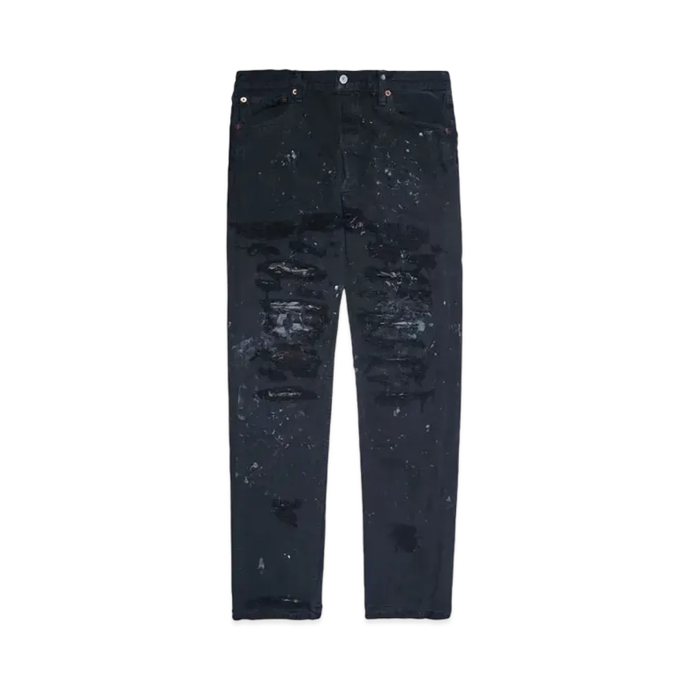 INNOCENCE NYC DESTROY LEATHER DENIM PANTS 34inch "Lt Denim"