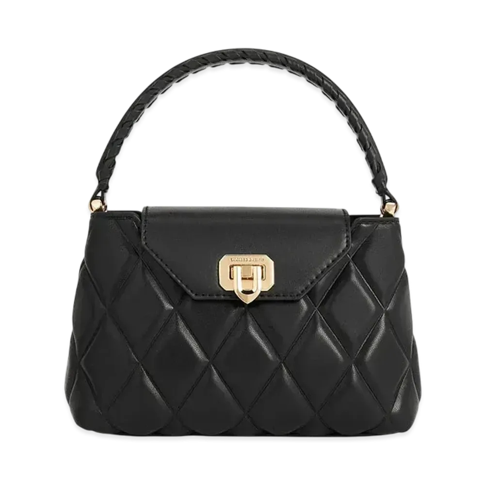 CHARLES & KEITH Arwen Blade Strap Top Handle Bag "Black"