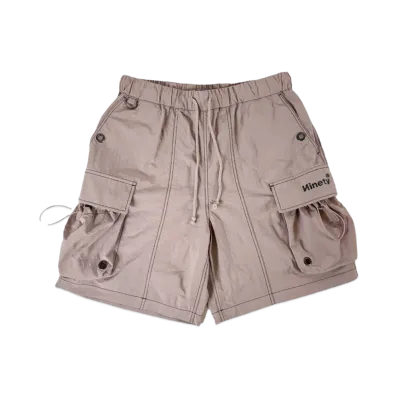 9090 Tech Logo Nylon Half Pants "Red Bean"