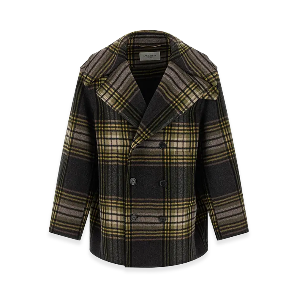 Saint Laurent Women's Caban Coat "Multicolor"