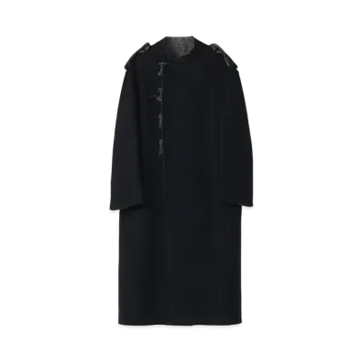Yohji Yamamoto Pour Homme HOUNDSTOOTH DOUBLE FACE STAND COAT "Black"