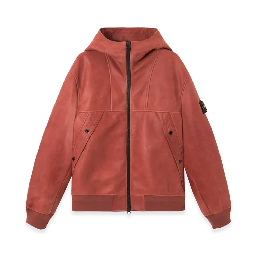 Stone Island 0100004 Textured Leather "Brick Red"