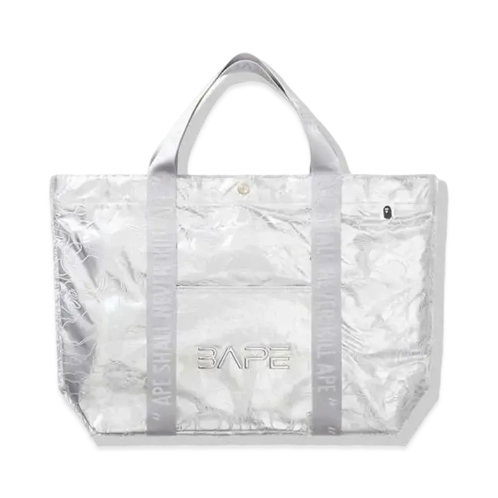 A BATHING APE HAJIME SORAYAMA SHARK TOTE BAG "Silver"