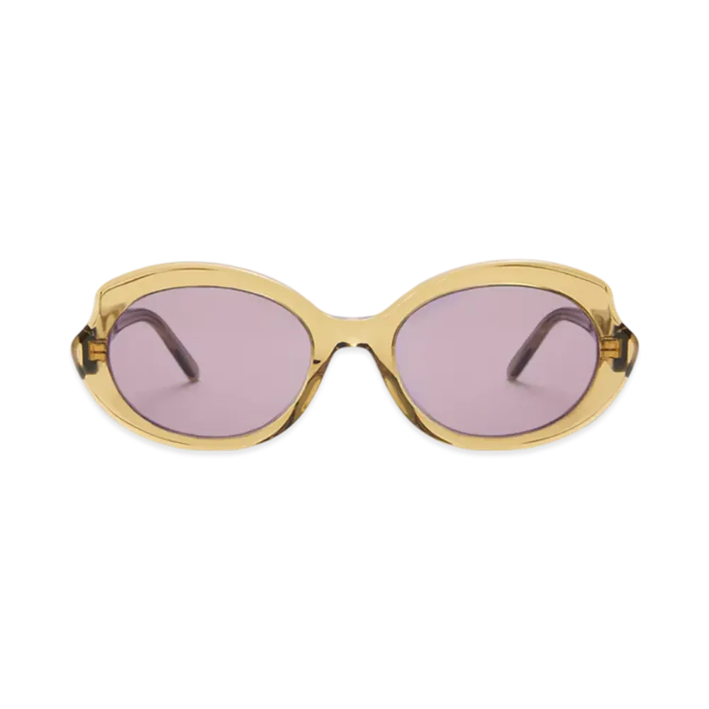 LOEWE Mini Oval Slim Sunglasses "Clear Olive"