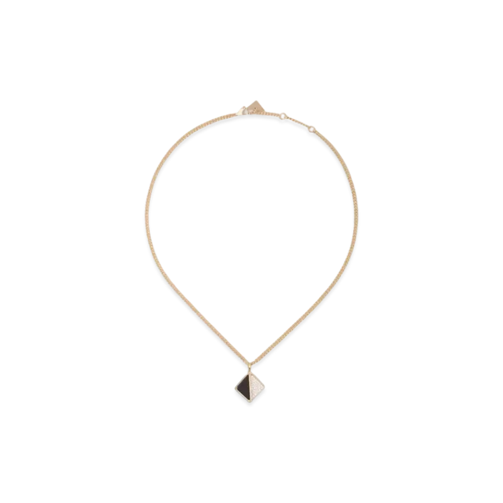 PRADA Eternal Gold Pendant Necklace in Yellow Gold with Diamonds and Onyx