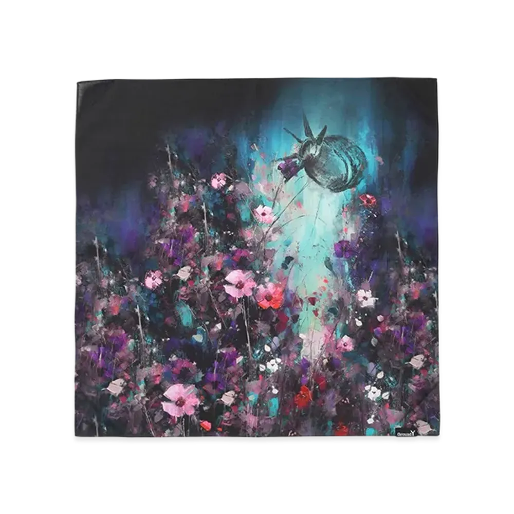 Ground Y x CHAINSAW MAN Collaborate Collection Bomb And Flower Handkerchief "Black/Blue"