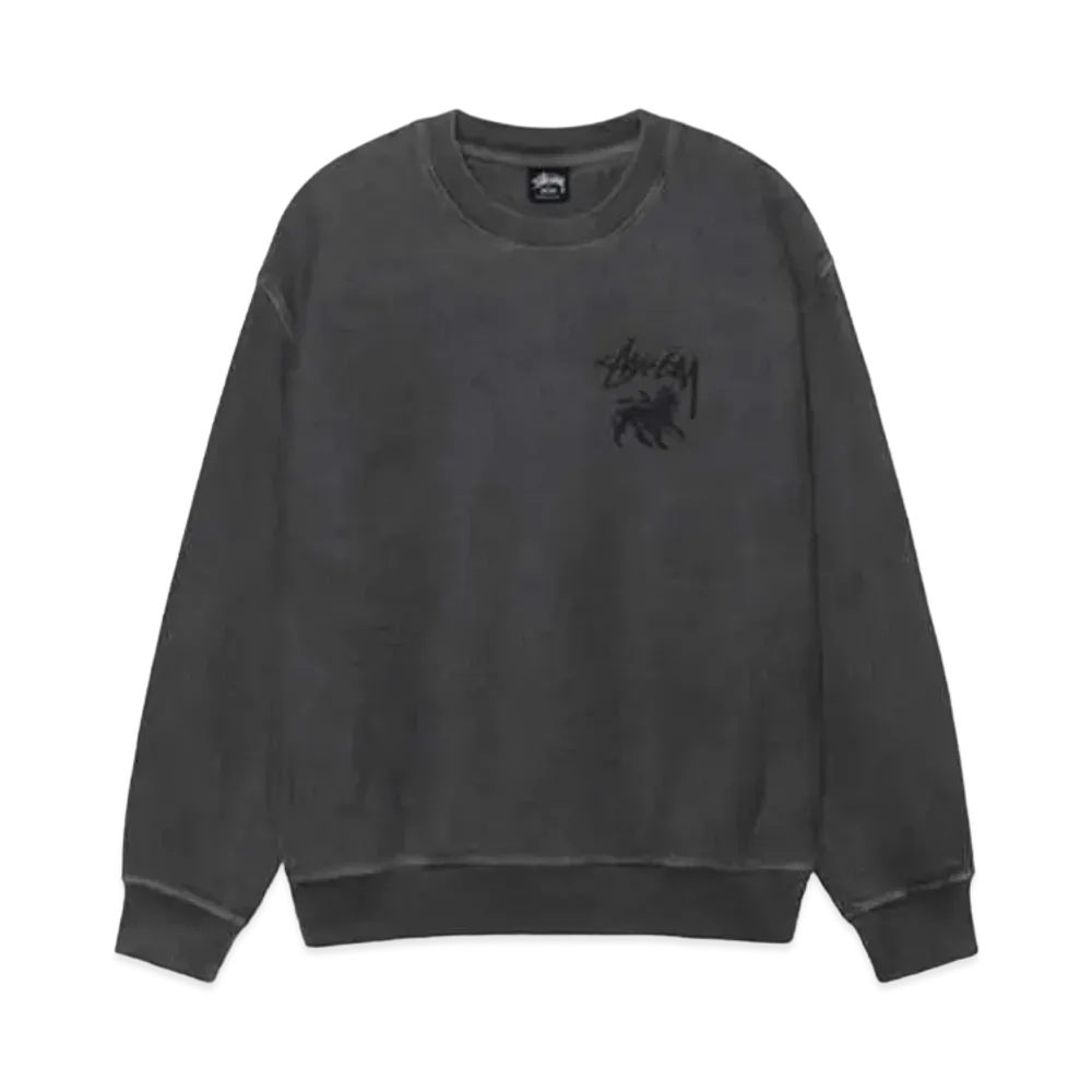 Stussy Rasta Lion Pigment Dyed Crew "Black" (FA24)