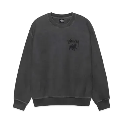 Stussy Rasta Lion Pigment Dyed Crew "Black" (FA24)