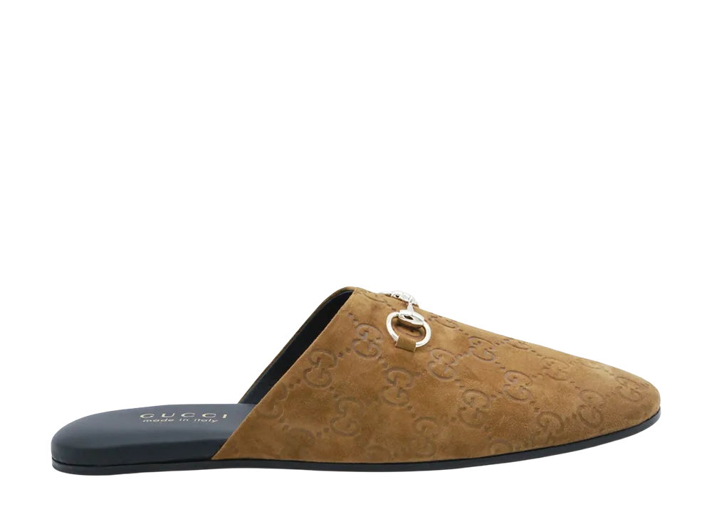 GUCCI Women's GG Suede Mules "Camel"