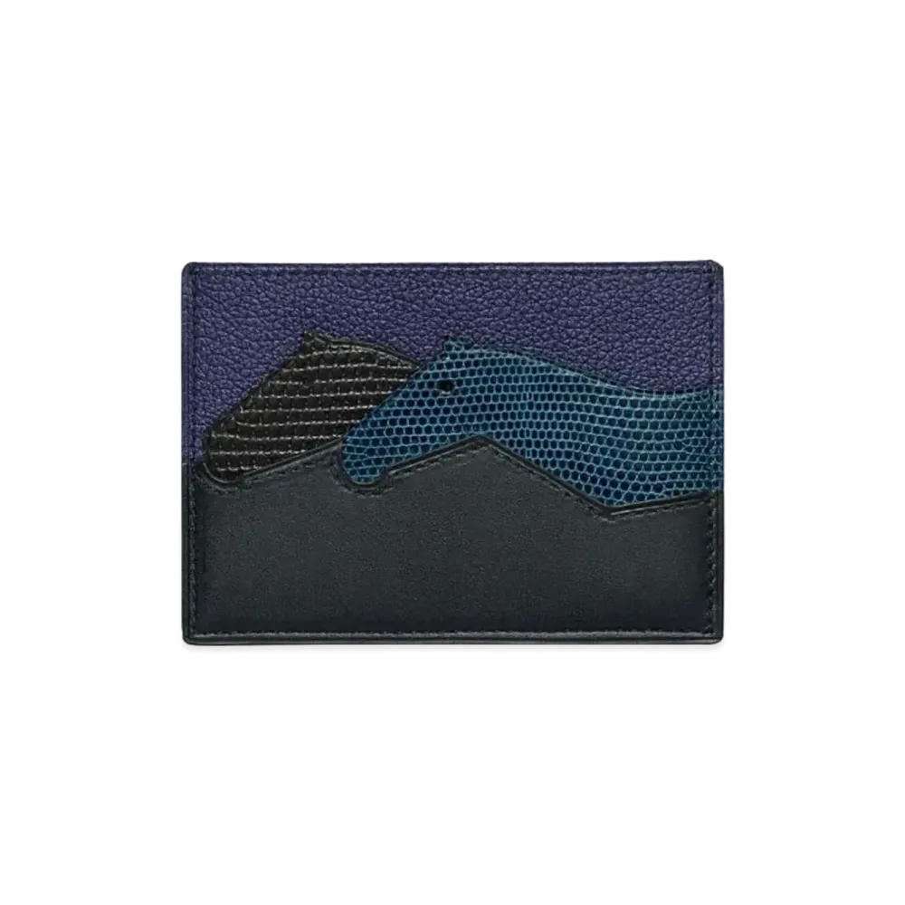 Hermes Les Petits Chevaux Card Holder "Blue Obscur/Blue De Malte/Black/Encre"