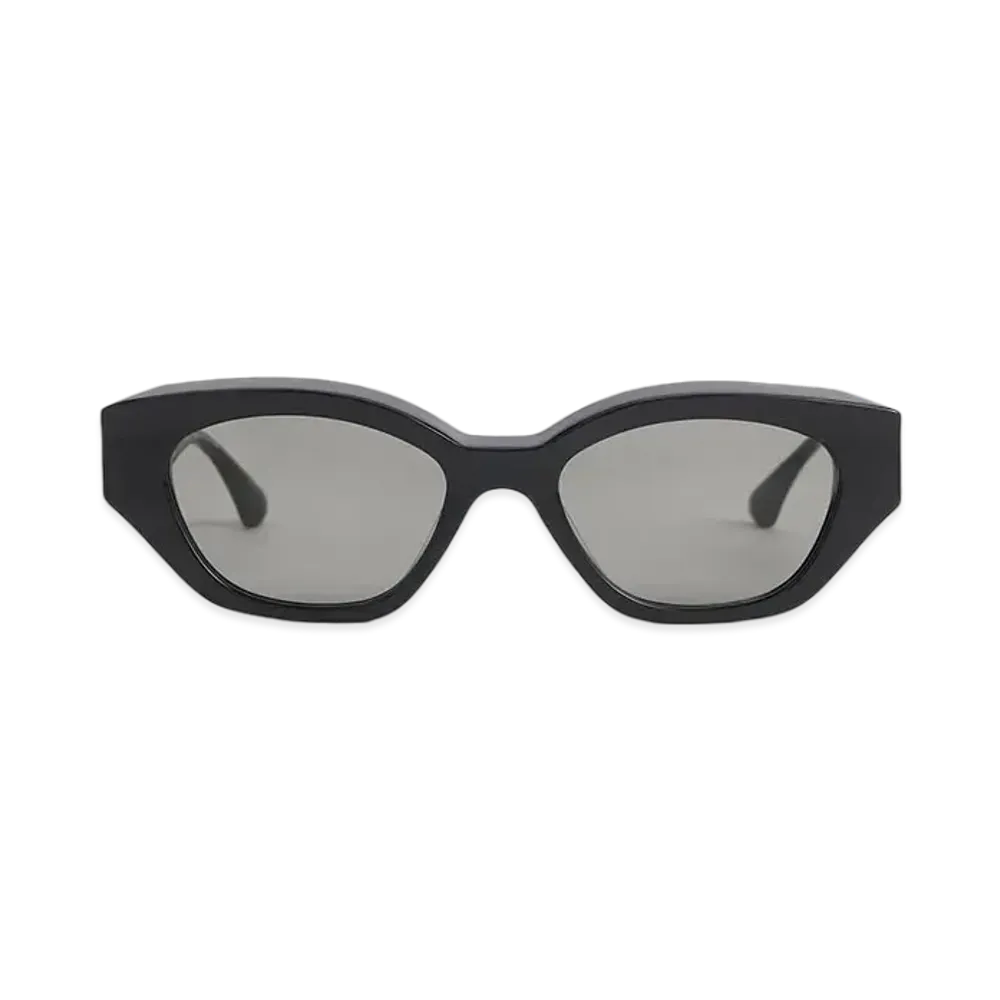 CHARLES & KEITH Recycled Acetate Sculptural Cat-Eye Sunglasses "Noir"