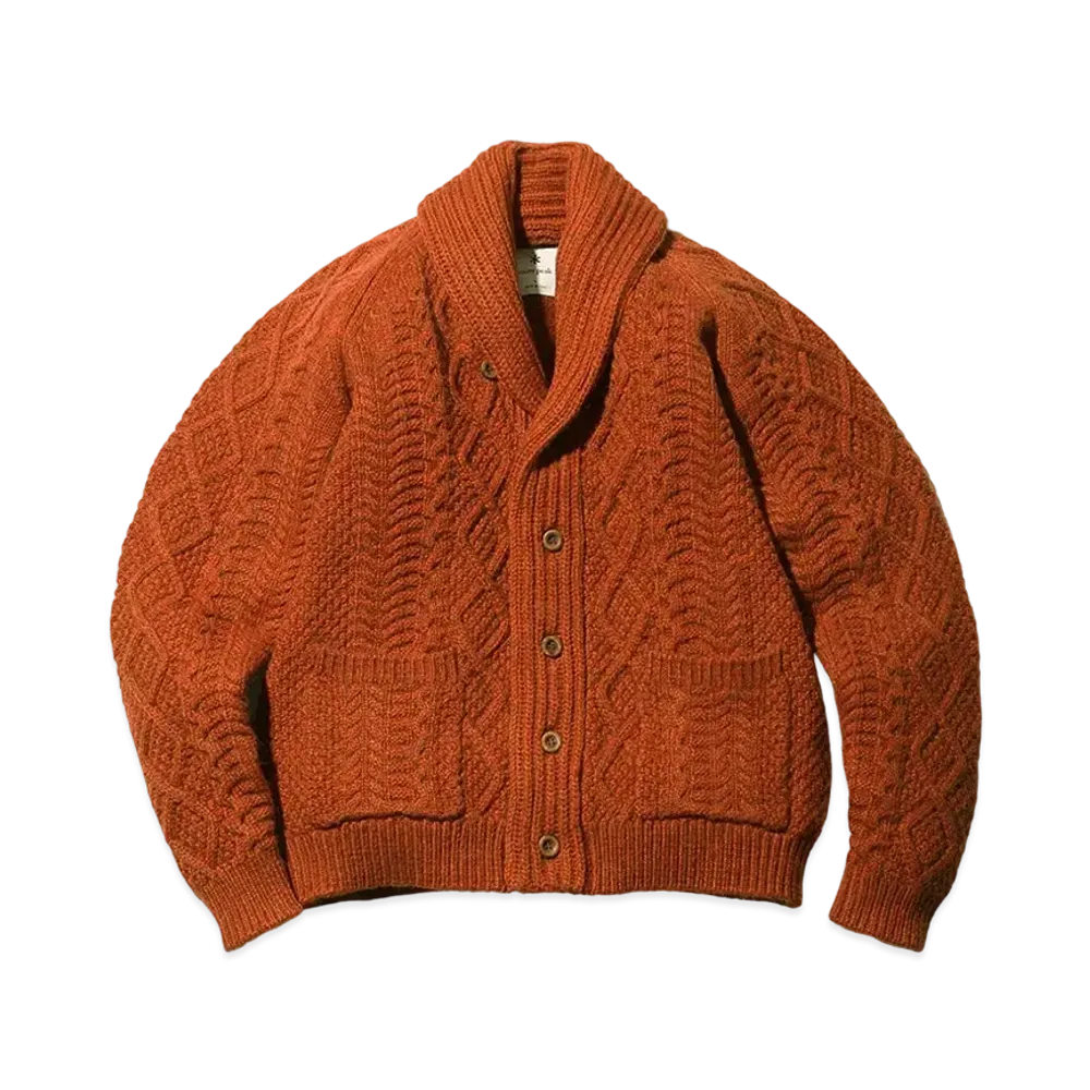 snow peak Alpaca Knit Cardigan "Maroon"