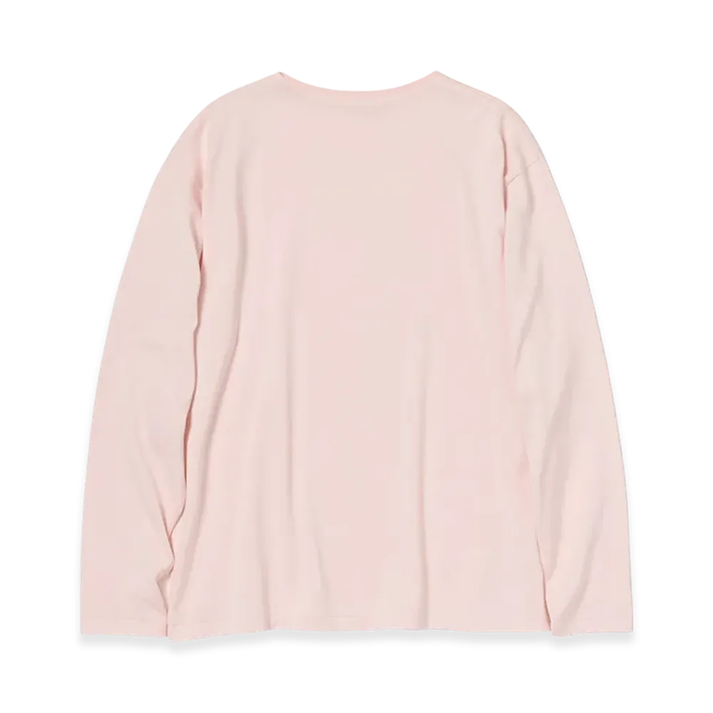 AURALEE Luster Plaiting Boat-Neck L/S Tee "Pale Pink"