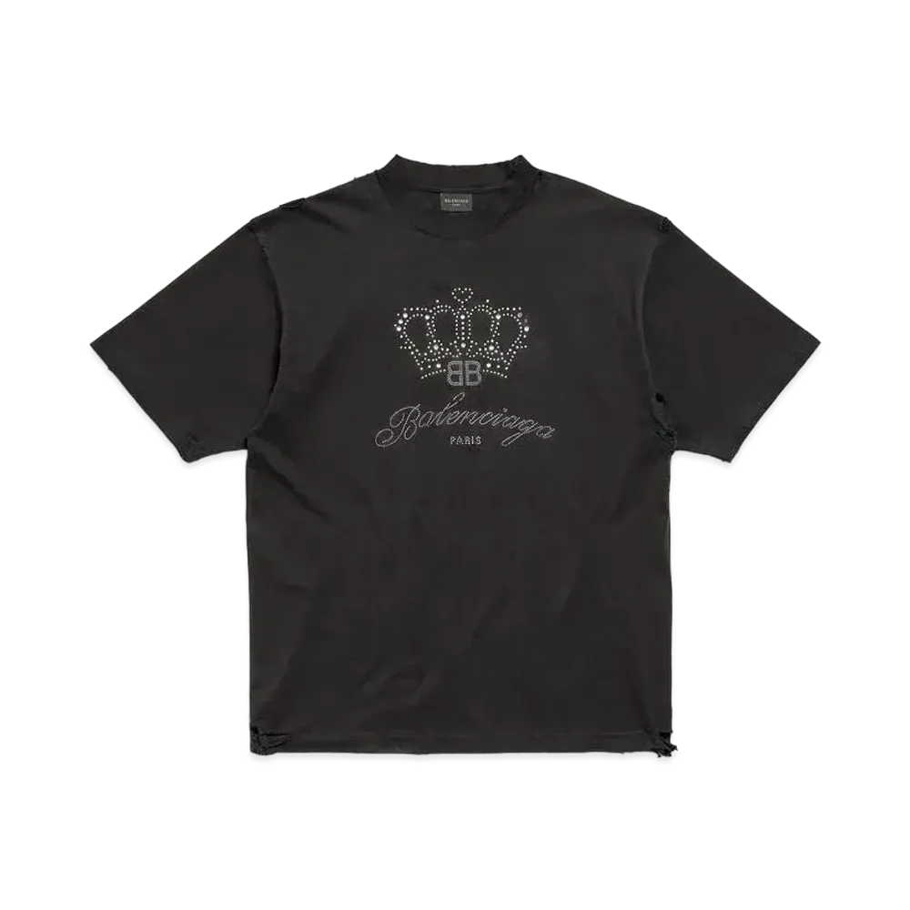 BALENCIAGA BB Motel T-Shirt Medium Fit in Vintage Jersey "Black"