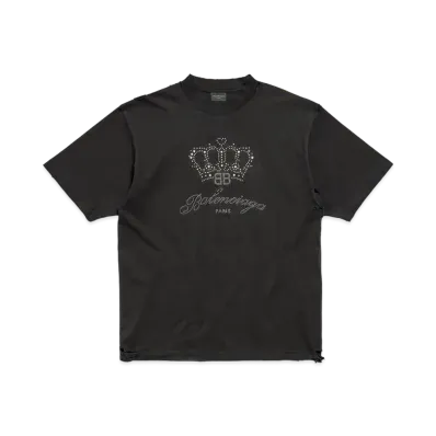 BALENCIAGA BB Motel T-Shirt Medium Fit in Vintage Jersey "Black"