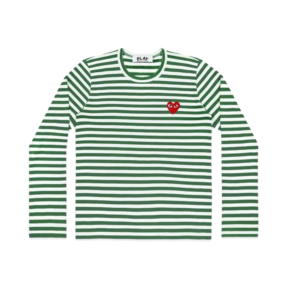 PLAY COMME des GARCONS Striped T-Shirt Mens "Green/White"