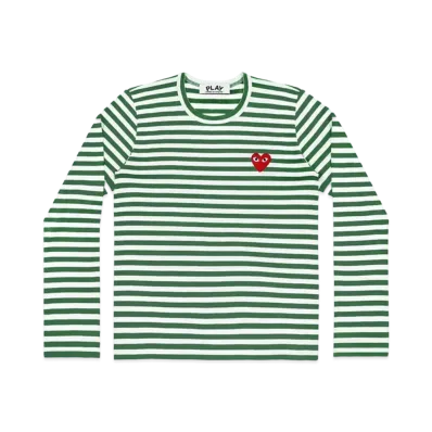 PLAY COMME des GARCONS Striped T-Shirt Mens "Green/White"