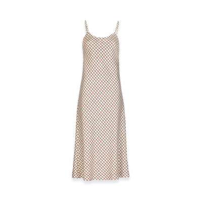 Maison Margiela Women's Checked Wool and Silk Dress "Ecru"