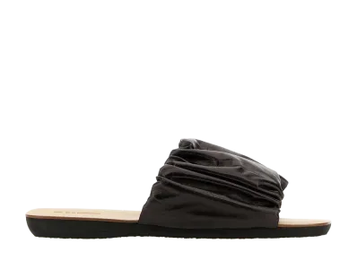 Jil Sander Women's Leather Slippers "Dark Brown"