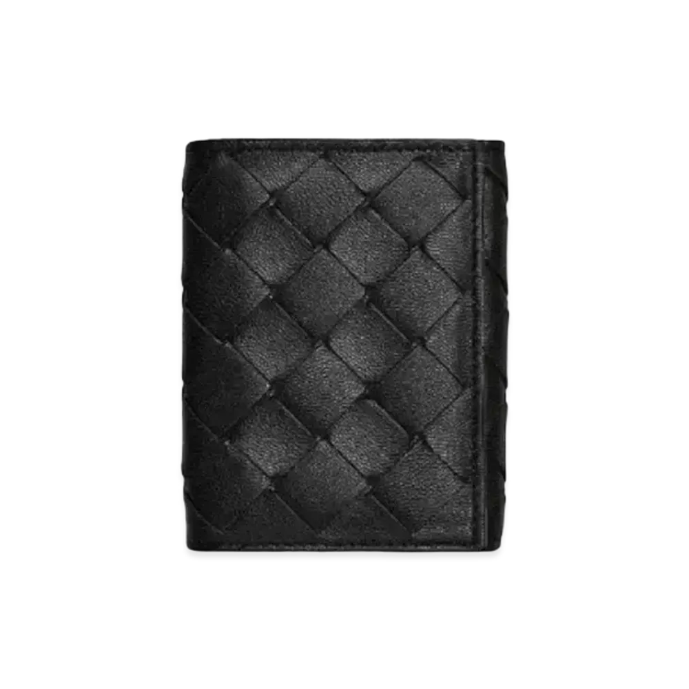 Bottega Veneta Trifold Flap Wallet "Nero"