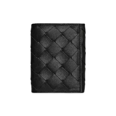 Bottega Veneta Trifold Flap Wallet "Nero"