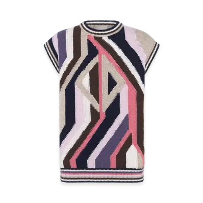 Dior x Lewis Hamilton CD Diamond Sweater Vest in Cashmere Intarsia Jersey "Multicolor"