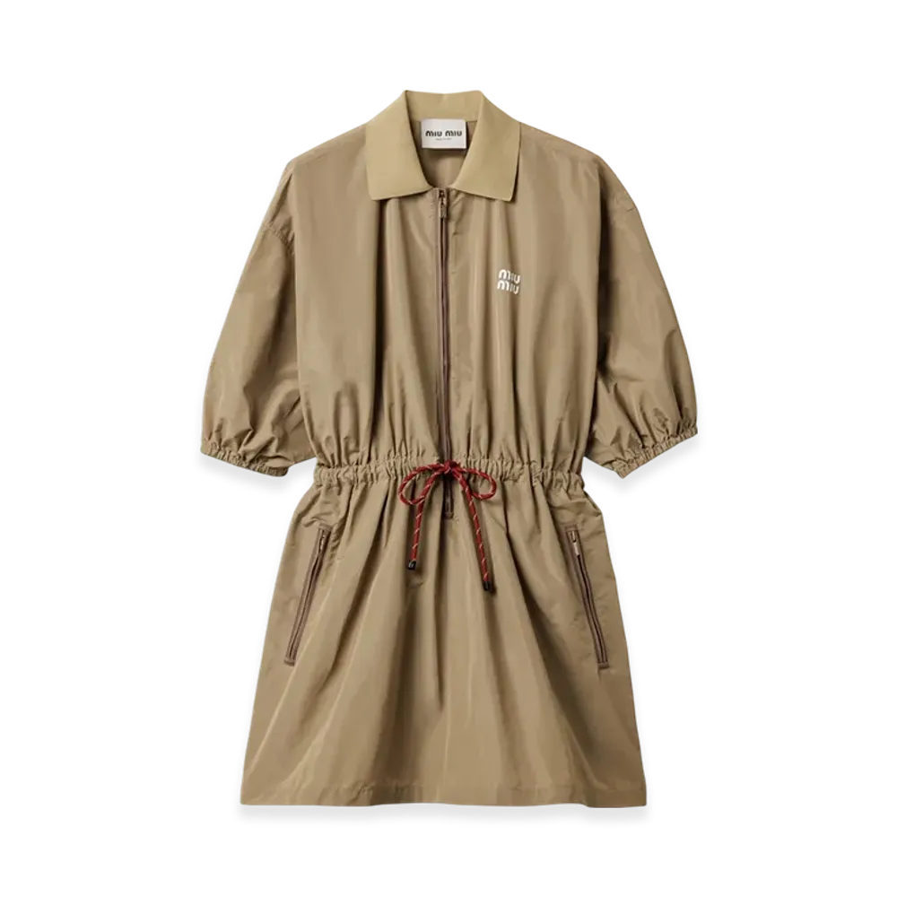 MIU MIU Women's Technical Fabric Dress "Clay Gray"