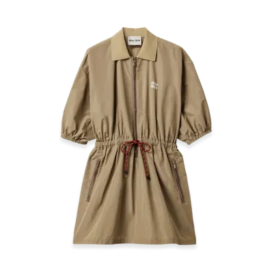 MIU MIU Women's Technical Fabric Dress "Clay Gray"