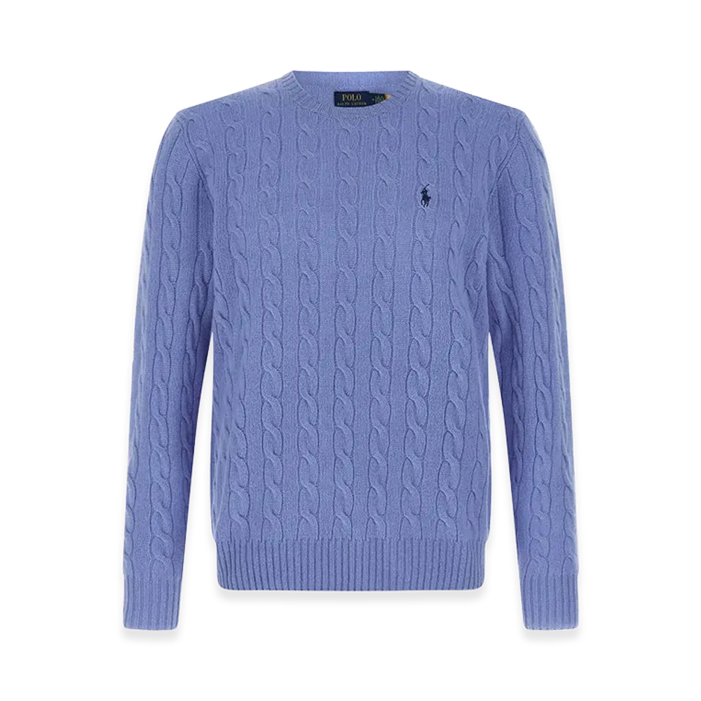 Polo Ralph Lauren Cable-Knit Wool-Cashmere Sweater "Light Blue"